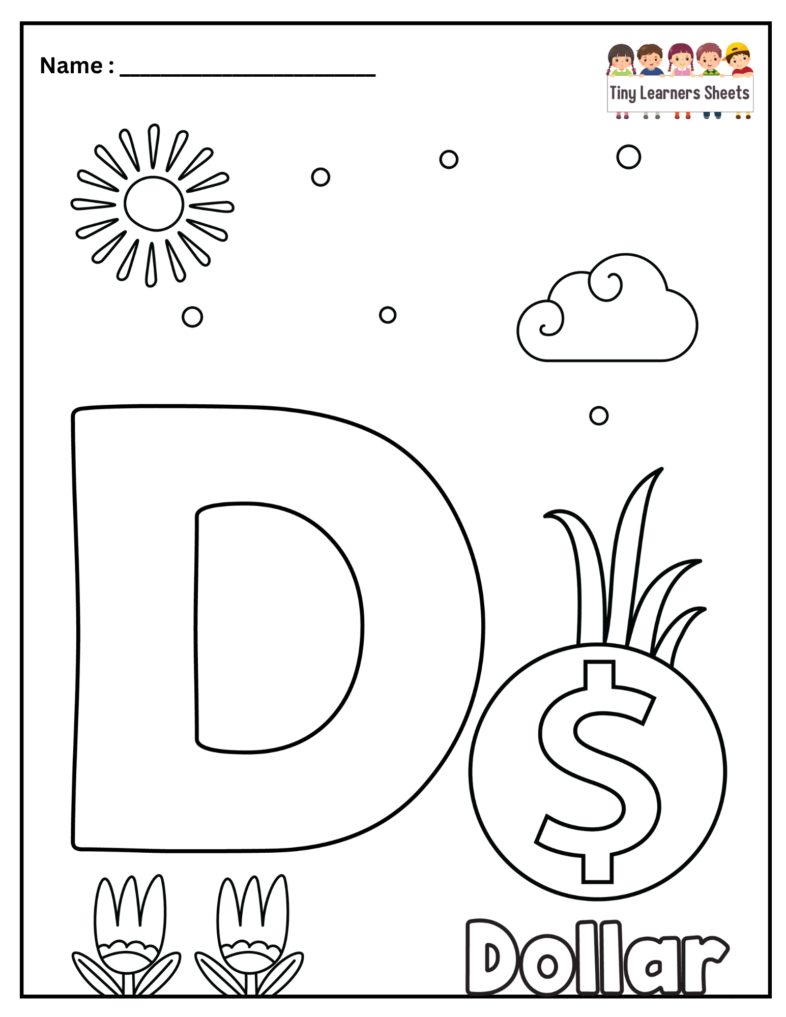 Letter D Coloring Page